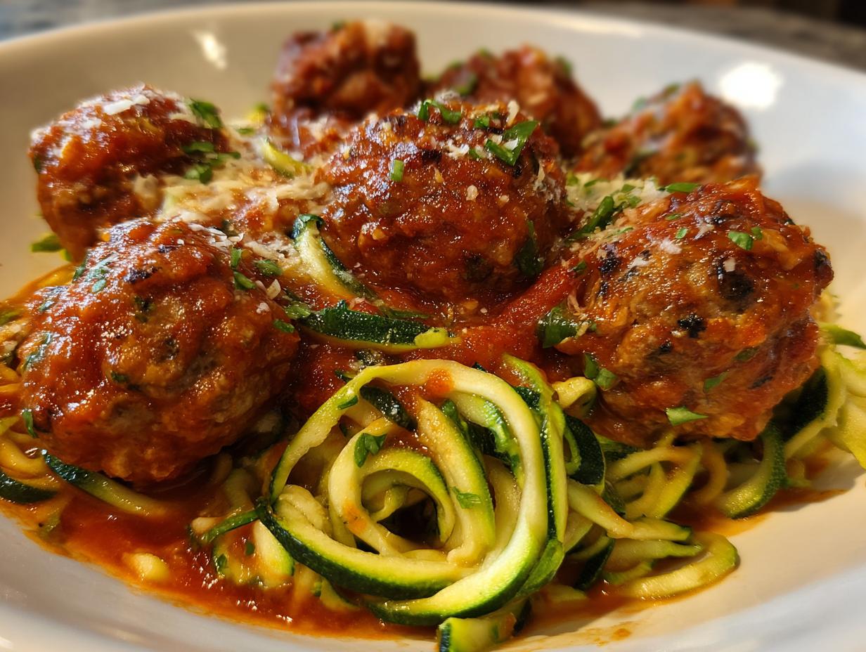 Amazing Veggie Turkey Meatballs Zoodles (40 Min) 4 Veggie-Loaded Turkey Meatballs & Zoodles - detail 1